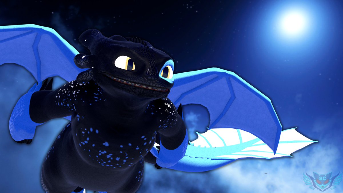 SethCooperrr's tweet image. Finished comm for Eclipse the Nightfury
Flying high hidden in the night sky 🌕🐲