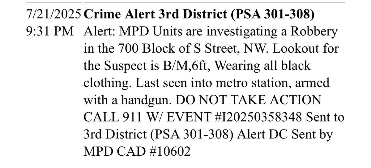 DCNewsLive's tweet image. DC SCOOTER-JACKING AT GUNPOINT: 1700 block of Eight Street NW in Shaw DC— stolen was a moped at gunpoint by a lone suspect. (who may have ditched it up the street)
The suspect, gun in hand, then fled into the Shaw-Howard University metro station. #DCCrime