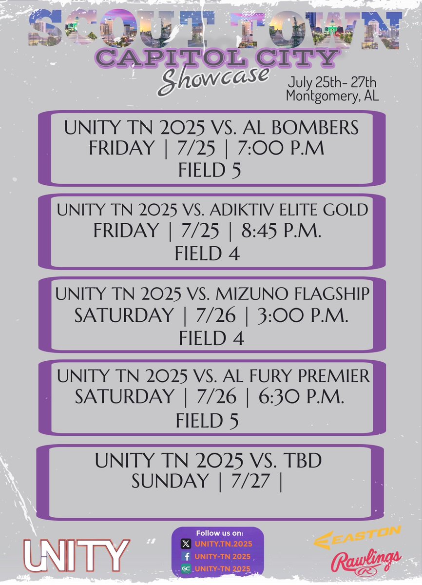 UnityTNJohnson's tweet image. 🧡🥎 Let’s Go last one of the Summer💜
@FaulknerSFBL @GstateSB @CalhounSoftball @HCHawksSoftball @EnterpriseStSB @ExtraInningSB @CoachKSoftball @RoaneStSoftball @CStateSoftball @jsccsoftball1 @SoftballDown @VSCCPioneersSB @SoftballDown @UTMSoftball @MotlowSports