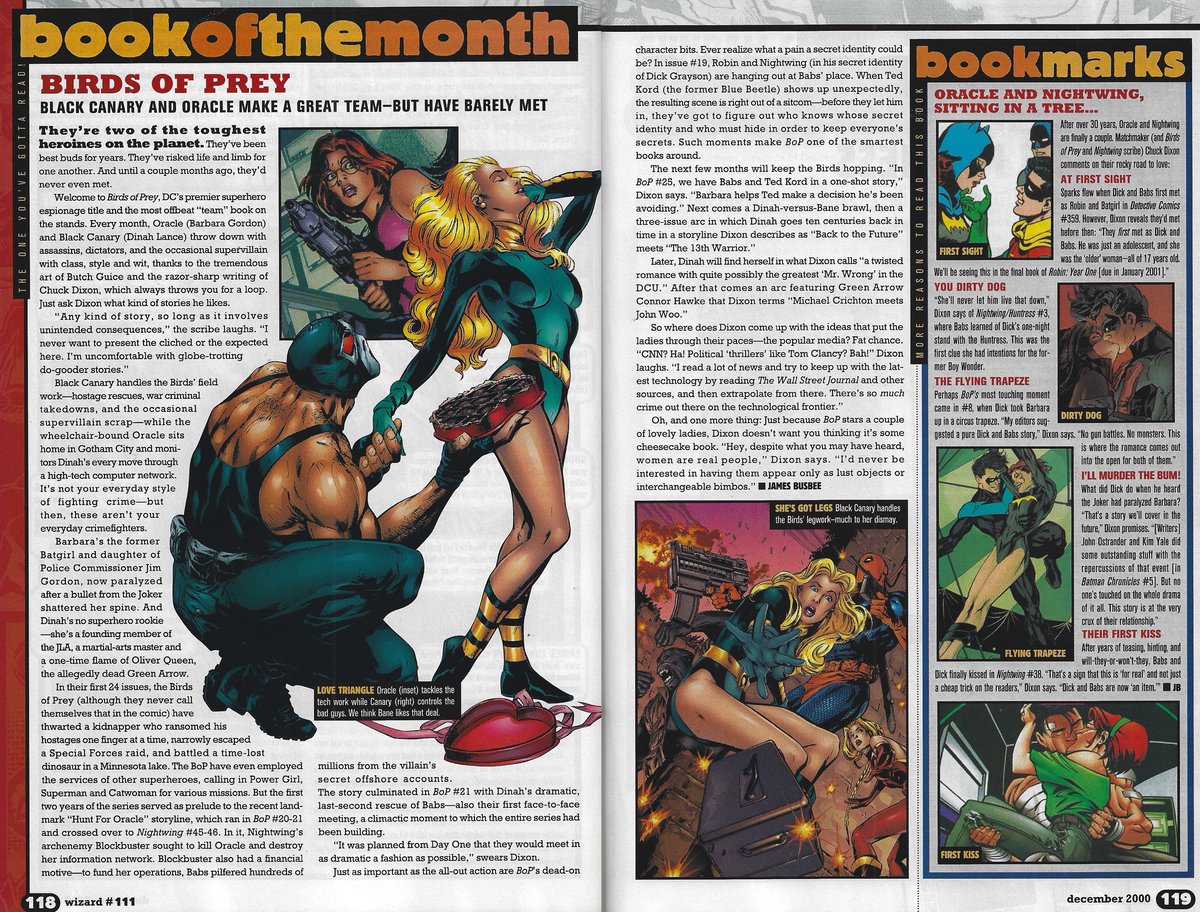 WizardsComics's tweet image. The original run of Birds of Prey by Chuck Dixon and the late Butch Guice was reviewed by Wizard in issue 111. Were you reading this #dccomics title in the early days?