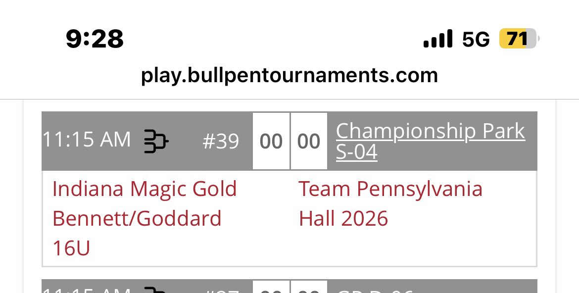 Team PA Hall 18U & Team PA Hall 2026 (@teampahall) on Twitter photo Opening round win 10-6 against Sante Fe Inferno!!
Next up Indy Magic Gold at 11:15am Tuesday at Champions Park in Kokomo!!
Come check us out!
We have 4 uncommitted 2026, 1 2027 and 1 2028!
<a href="/thealliancefp/">The Alliance Fastpitch</a> <a href="/NEFLfastpitch/">Northeast Fastpitch League | NEFL</a>
#teampaproud Opening round win 10-6 against Sante Fe Inferno!!
Next up Indy Magic Gold at 11:15am Tuesday at Champions Park in Kokomo!!
Come check us out!
We have 4 uncommitted 2026, 1 2027 and 1 2028!
<a href="/thealliancefp/">The Alliance Fastpitch</a> <a href="/NEFLfastpitch/">Northeast Fastpitch League | NEFL</a>
#teampaproud
