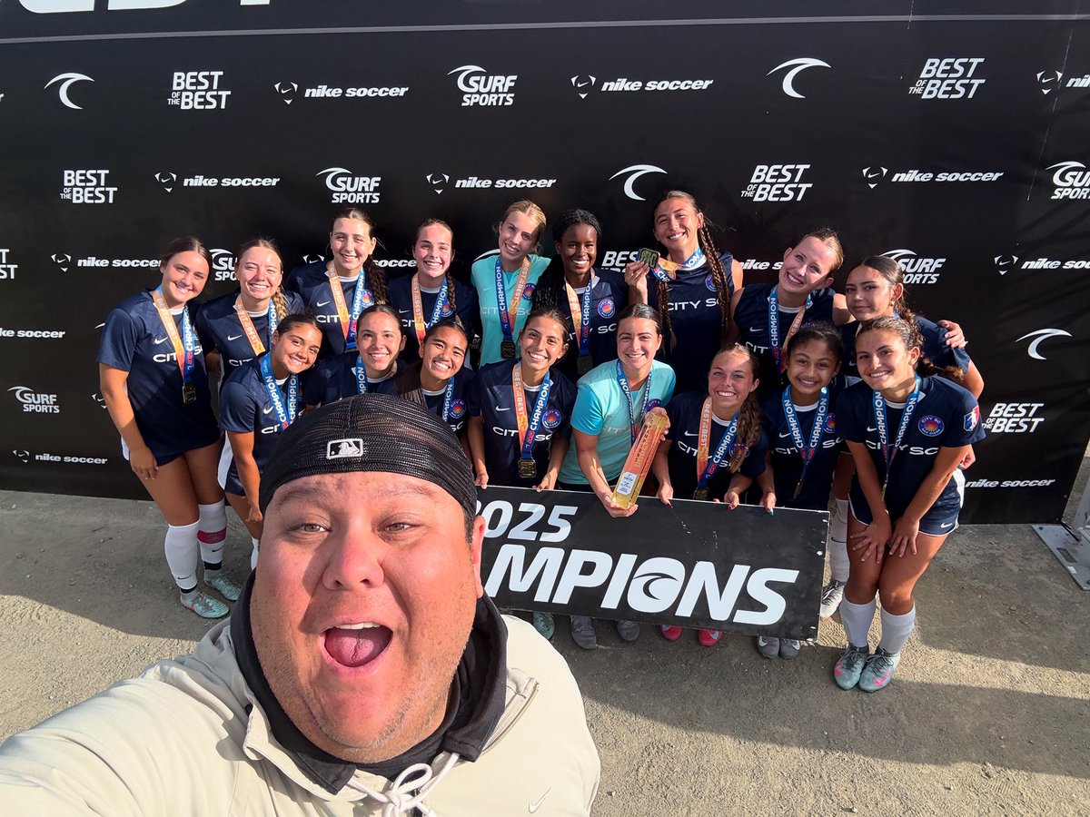 YoJaffe's tweet image. Unreal. The @ourcitysc 09 GA White team are the 2025 Surf Cup Best of the Best Champions. This group continues to shine and I’m so so proud of them.
Also big congrats to SoCal Reds for helping us make it an all @GAcademyLeague final.
@TopDrawerSoccer @MattSkraby @PrepSoccer…