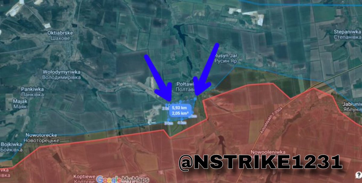 AndySch64494719's tweet image. Im Abschnitt Pokrowsk haben die Streitkräfte der Ukraine infolge eines Gegenangriffs das Dorf Popiw Jar befreit. Klein aber fein