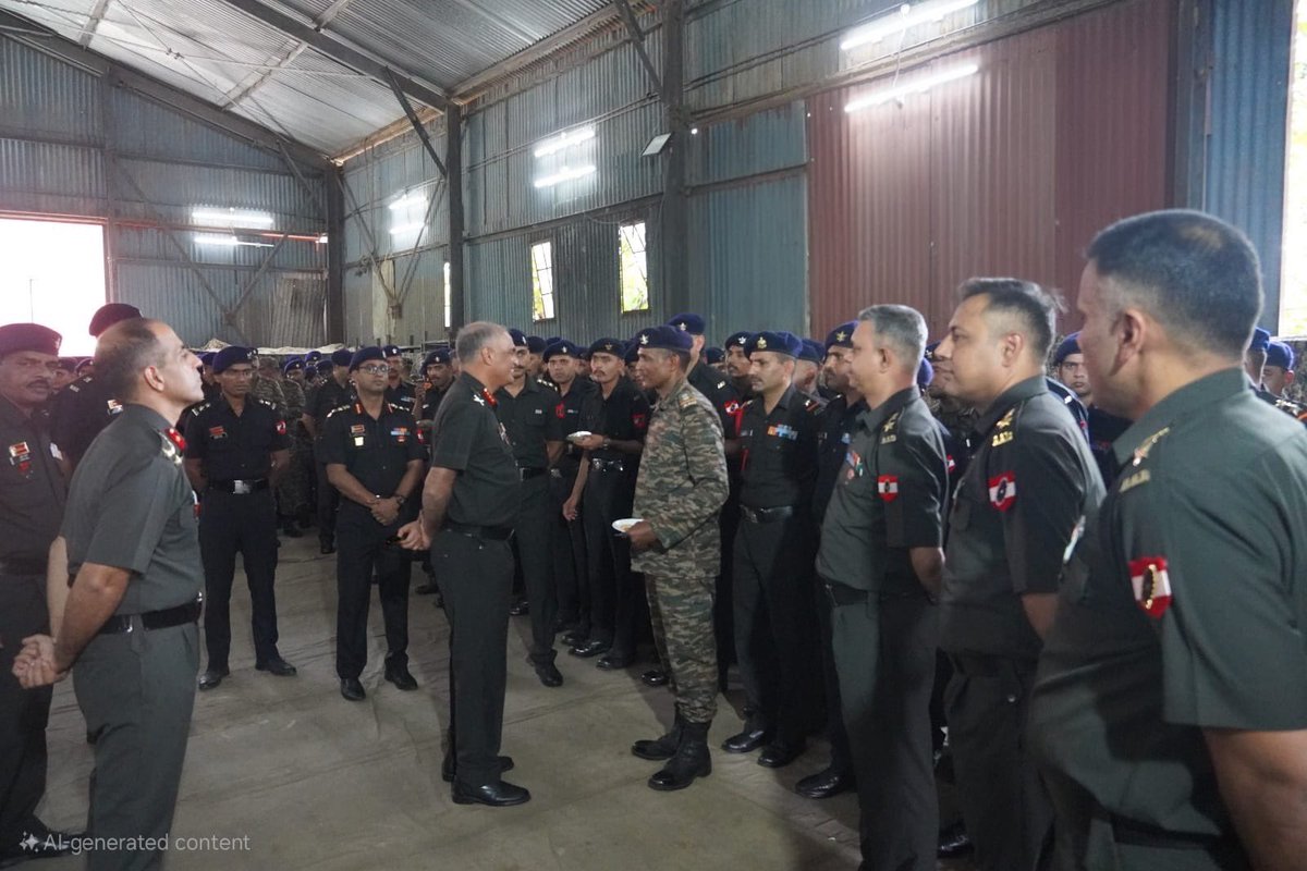 IaSouthern's tweet image. Lt Gen Sumer Ivan D’Cunha, SM, DG & Col Commandant , Army Air Defence, visited the #FirstToStrikeBrigade to review capability enhancement projects and operational readiness.
He commended the formation for its professionalism and stellar performance during #OpSindoor.…