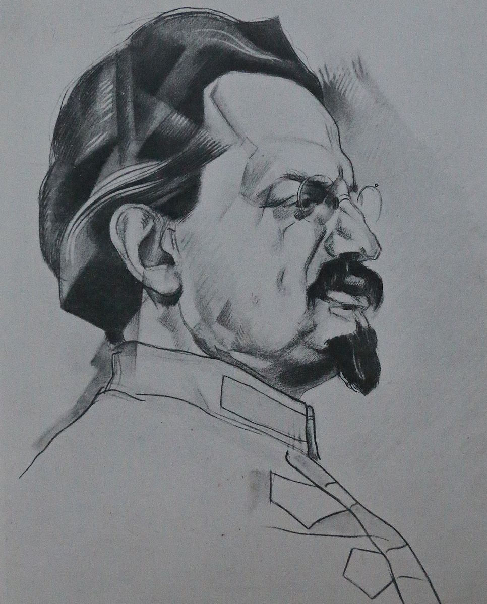wokeshevik's tweet image. Portraits of Leon Trotsky by Yuri Annenkov