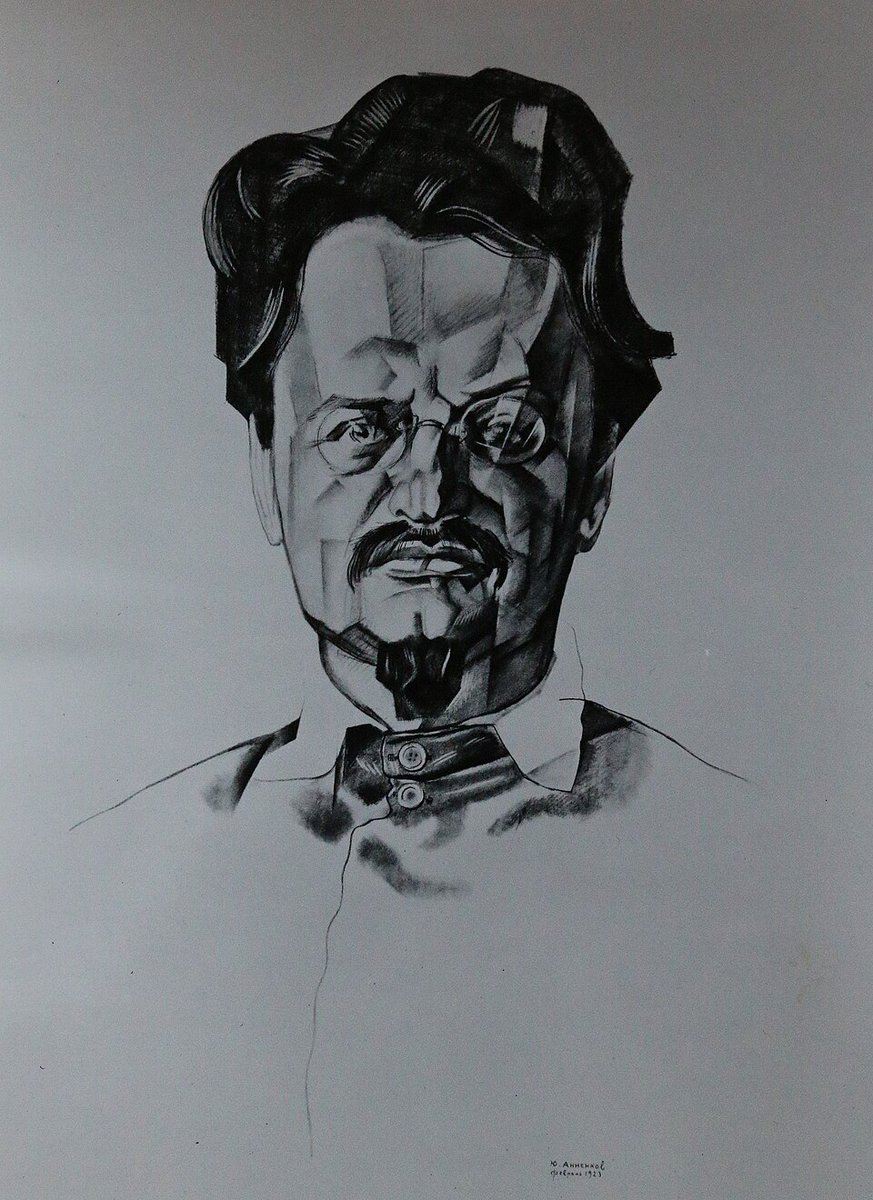 wokeshevik's tweet image. Portraits of Leon Trotsky by Yuri Annenkov