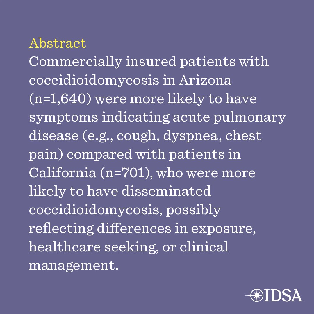 OFIDJournal's tweet image. Comparison of patients with coccidioidomycosis in Arizona vs. California: a commercial health insurance claims analysis
โ
Just Accepted
๐ bit.ly/3Ua4q8Z