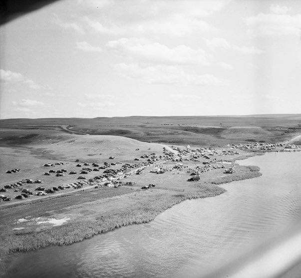 brim006's tweet image. Ray, ND Independence Day celebration aerial photograph 1947