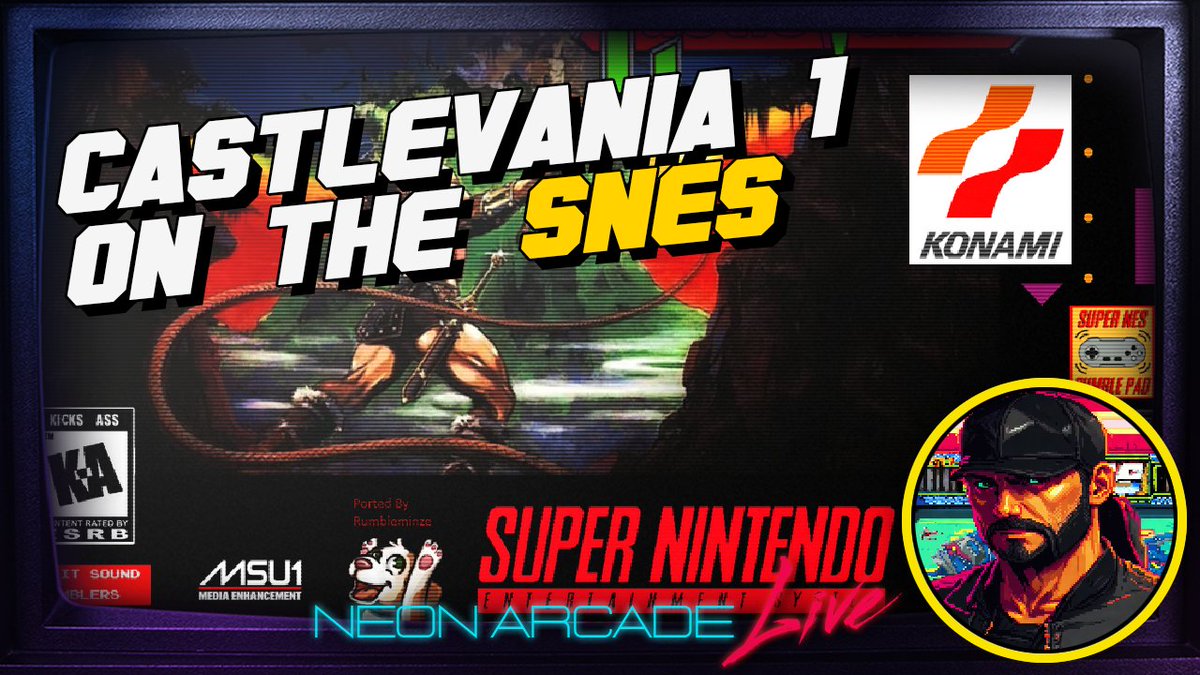 neonarcadegrant's tweet image. Live on Twitch checking out the brand new, and rather awesome 🦇 Castlevania 1 SNES Port by @rumbleminze
Let's see if we can get through VS. System Difficulty! ☠️ twitch/neon_arcade