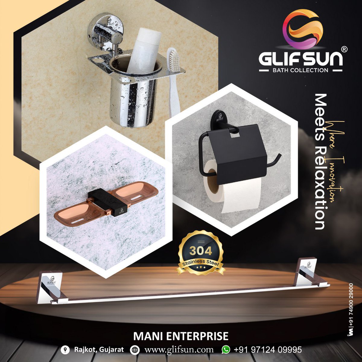 ibais_tiles's tweet image. MANI ENTERPRISE (RAJKOT)

For enquiry via WhatsApp click:
ibais.biz/9712409995

Contact: 
Mr. Ankit Sangani : +91 97124 09995
#soapdish #bathinterior #bathsanitary #tilesandsanitary #bathaccessories #bathroomfitting #b2bplatform
.
@ibais_tiles