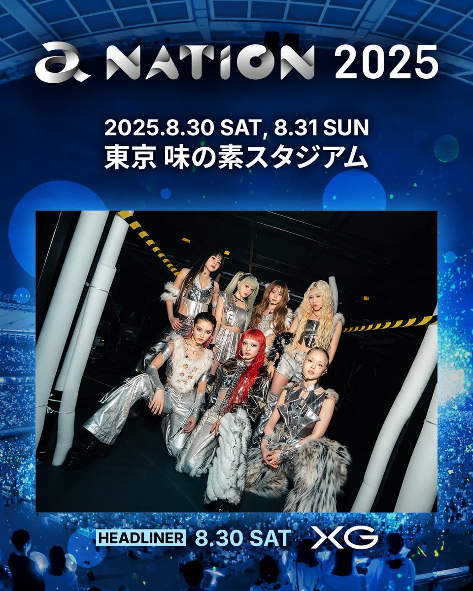XGOfficial_'s tweet image. XG confirmed as headliners of Day 1 of the major summer outdoor festival ‘a-nation 2025’ @anation_navi to be held at Ajinomoto Stadium, Tokyo on Saturday August 30! Ticket sales will begin on Friday July 25 at 6:00pm (JST)!
a-nation.net
#XG #anation2025