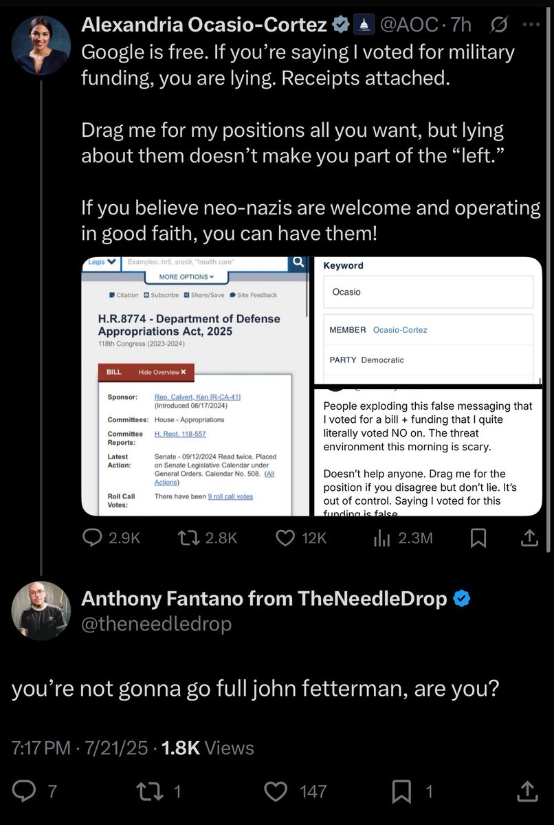 hutchinson's tweet image. He’s asking AOC this in response to her voting against a defense appropriations bill that sends more funds to Israel