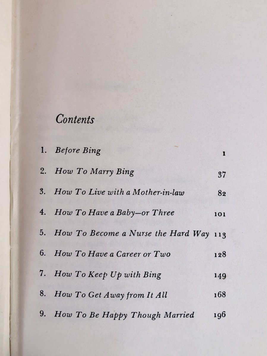 wrathofgnon's tweet image. Kathryn Grandstaff's (Crosby) autobiography has a funny contents page. Is it worth reading? A little premature maybe, at 1967. She would live on until 2024.