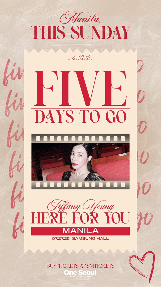 OneSeoulPH's tweet image. SONEs! Young Ones!
We’ve got FIVE days until the fanconcert! 🎉 Tiffany Young deserves the loudest, brightest, most passionate support, and we're here to give it!
Buy tickets at tiny.cc/TIFFANYinMANILA or SM Tickets nationwide
Presented by @LSquaredProdPH
#HERE_FOR_YOU…