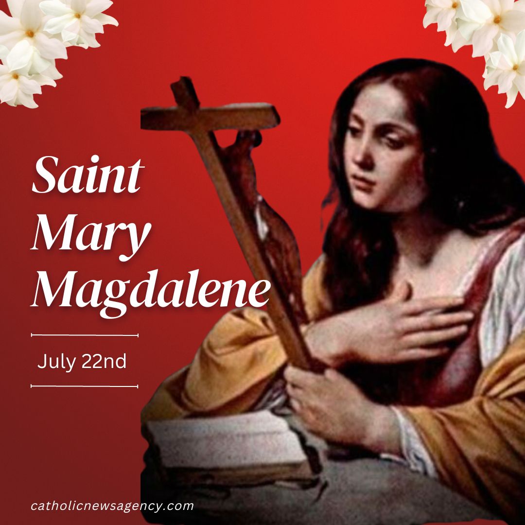 cnalive's tweet image. On July 22, the Church celebrates the Feast of St. Mary Magdelene, one of the most prominent women mentioned in the New Testament.
Her name comes from the town of Magdala in Galilee, where she was born. Scripture introduces her as a woman “who had been healed of evil spirits and…