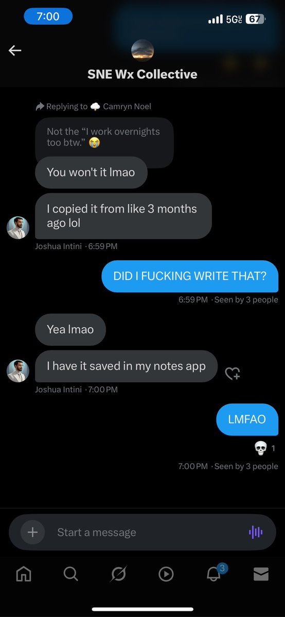 wxcamryn's tweet image. I think the funniest part of my day was @Intini_WX making a joke that had me laughing so hard I had tears in my eyes.. just to find out it was my own joke from a month or two ago