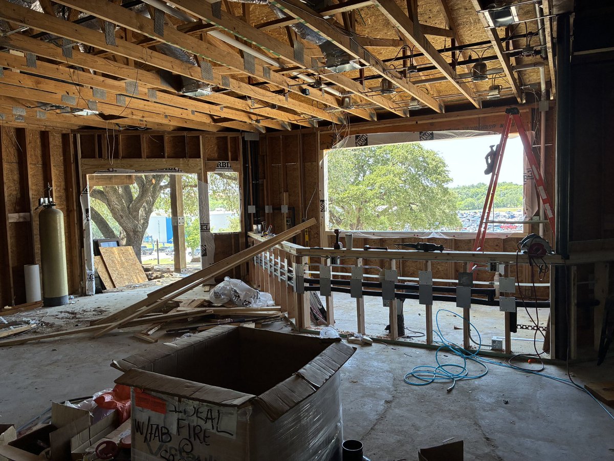 Skeleton of the bar is in Weatherford. Countdown to cold beer has begun.