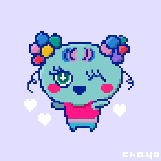 chayo_tmgc's tweet image. 仕事の合間にバブルっち描いてみた🫶🏻
こんな表情しないかもやけど、して欲しいなっていう願望😂
最推しなのでたまパラにはいないのが本当に残念…
ピクセルアート好きやからもっと上手になりたいな〜