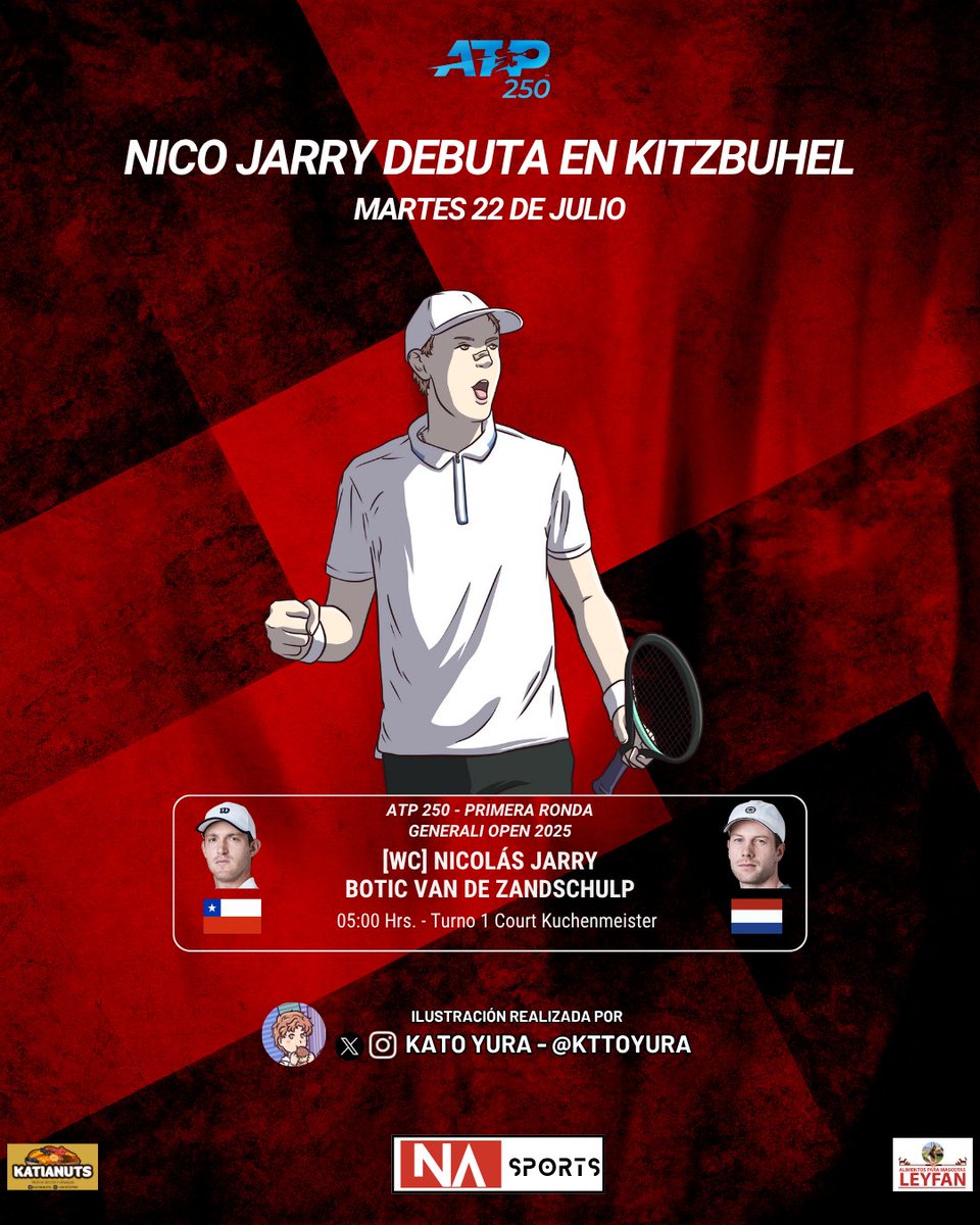 NASportsOK's tweet image. JARRY EN AUSTRIA, MATI EN ESPAÑA

Nicolas #Jarry debutará en el ATP 250 de Kitzbuhel ante Botic Van De Zandschulp.

Matías #Soto en tanto, estará en el Challenger de Segovia, donde su debut será ante Oliver Crawford.

#VamosChile #TenisChileno