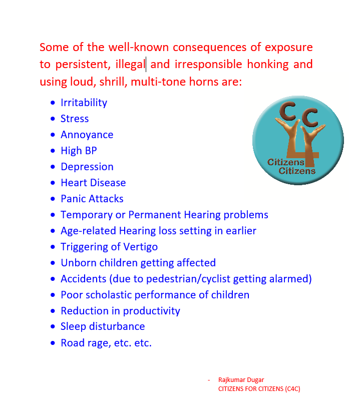 rajdugar's tweet image. Sincere thnx to @masaleemips @DgpKarnataka for concern reg #VNP #VehicularNoisePollution
We have been requesting for Action as per Law against all NON-COMPLIANT HORNS &to start with immediate Action against MULTI-TONE HORNS which are ILLEGAL.
Reduced VNP=Better Q of L for all