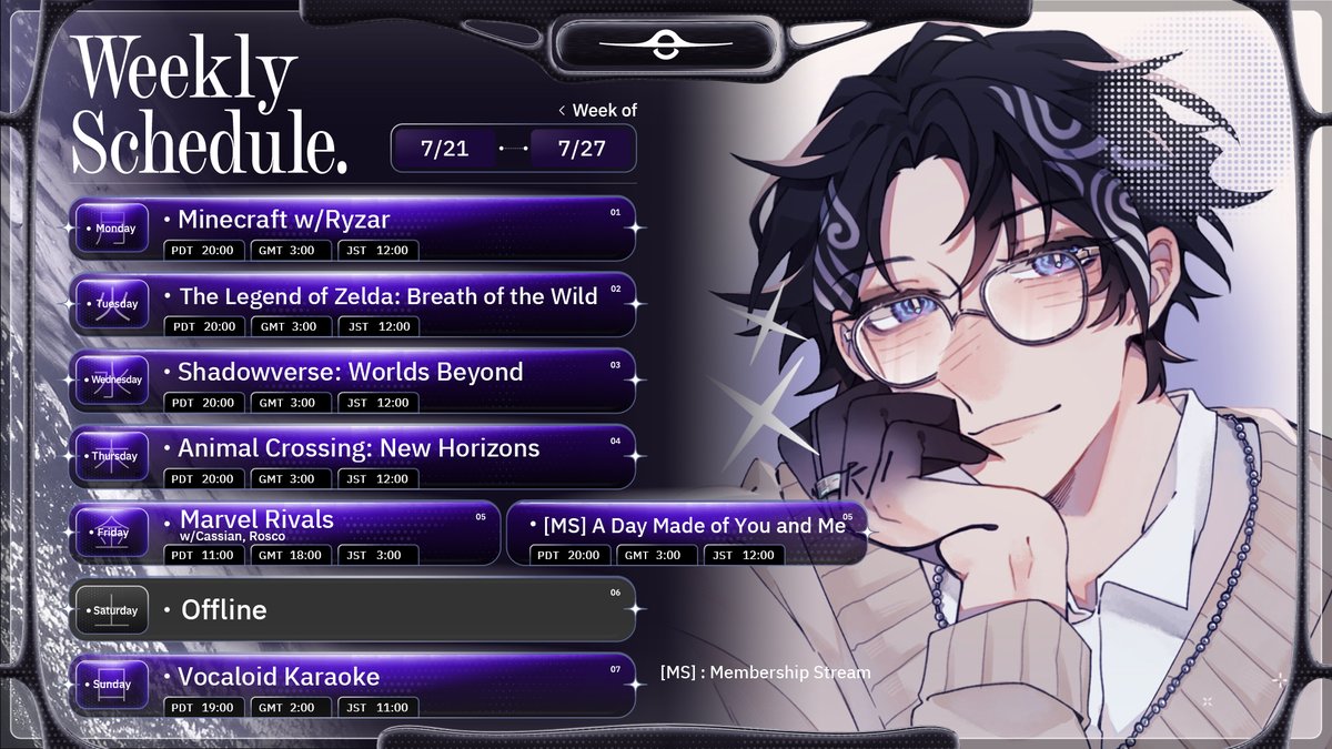 NayutaUmbrage's tweet image. 【Weekly Schedule】
⋆ July 21st - July 27th ⋆
A new week already here 🧝♂️
Art: aprilntea
#NayutaUmbrage #NayuTime