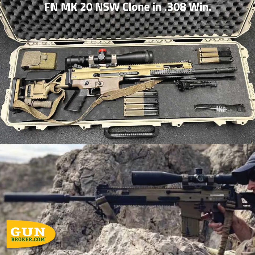GunBroker's tweet image. What do you think of this FN MK 20 NSW clone in .308 Win. for #MK20Monday ?
🔥 See it here: gunbroker.com/item/1111682150
#GunsDaily #308Win