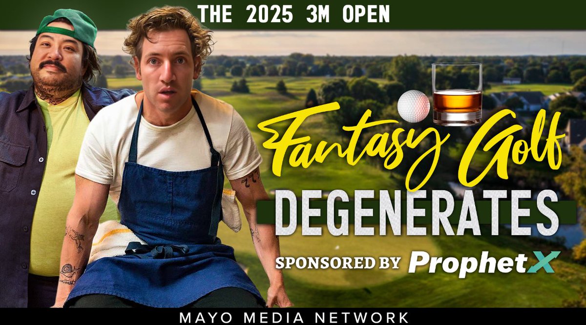 KendoVT's tweet image. The @FGDegenerates show for the 3M Open is LIVE w/ special guest @RBaroff427. We talk:
Open Recap
Just How Good is Scheffler
TPC Twin Cities Preview
@kickbackgolf Betting Segment
@PlayProphetX Segment
DFS Blood Sweat and Tiers
Baroff’s Pivot Plays
Cash Game Cornerstones
