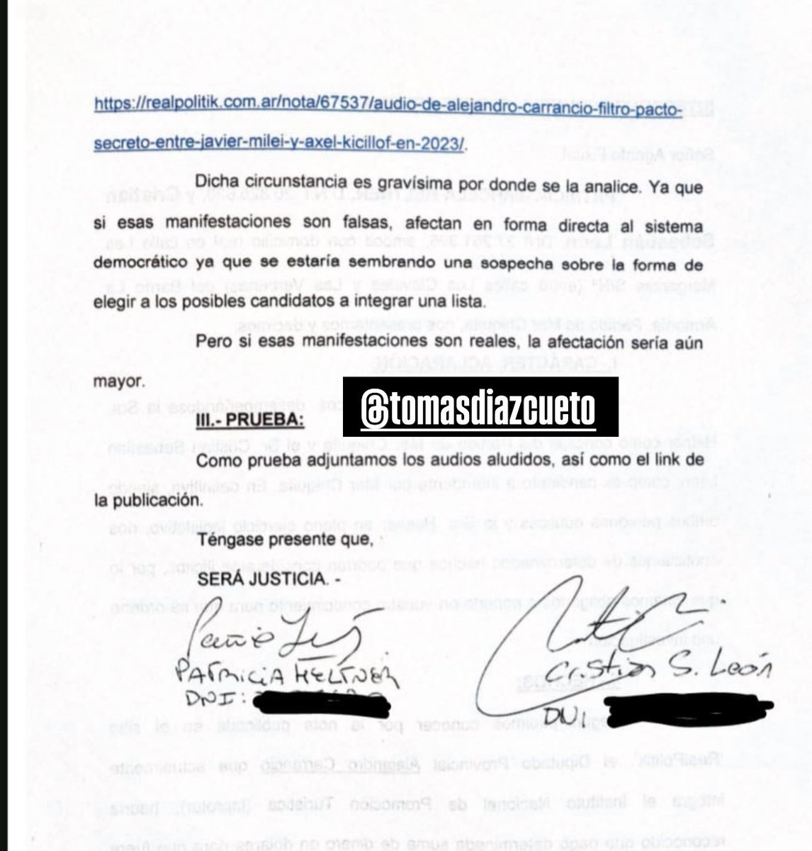 Tomidiazcueto's tweet image. 🚨Se complica el panorama para los laderos de Pareja🚨
Después de la feria judicial presentarán más chats. Concejales que fueron dejados de lado.. se van a presentar a la Justicia con capturas.
Parece que @MiriamNiveyro era bastante desprolija y en los chats de coordinación…