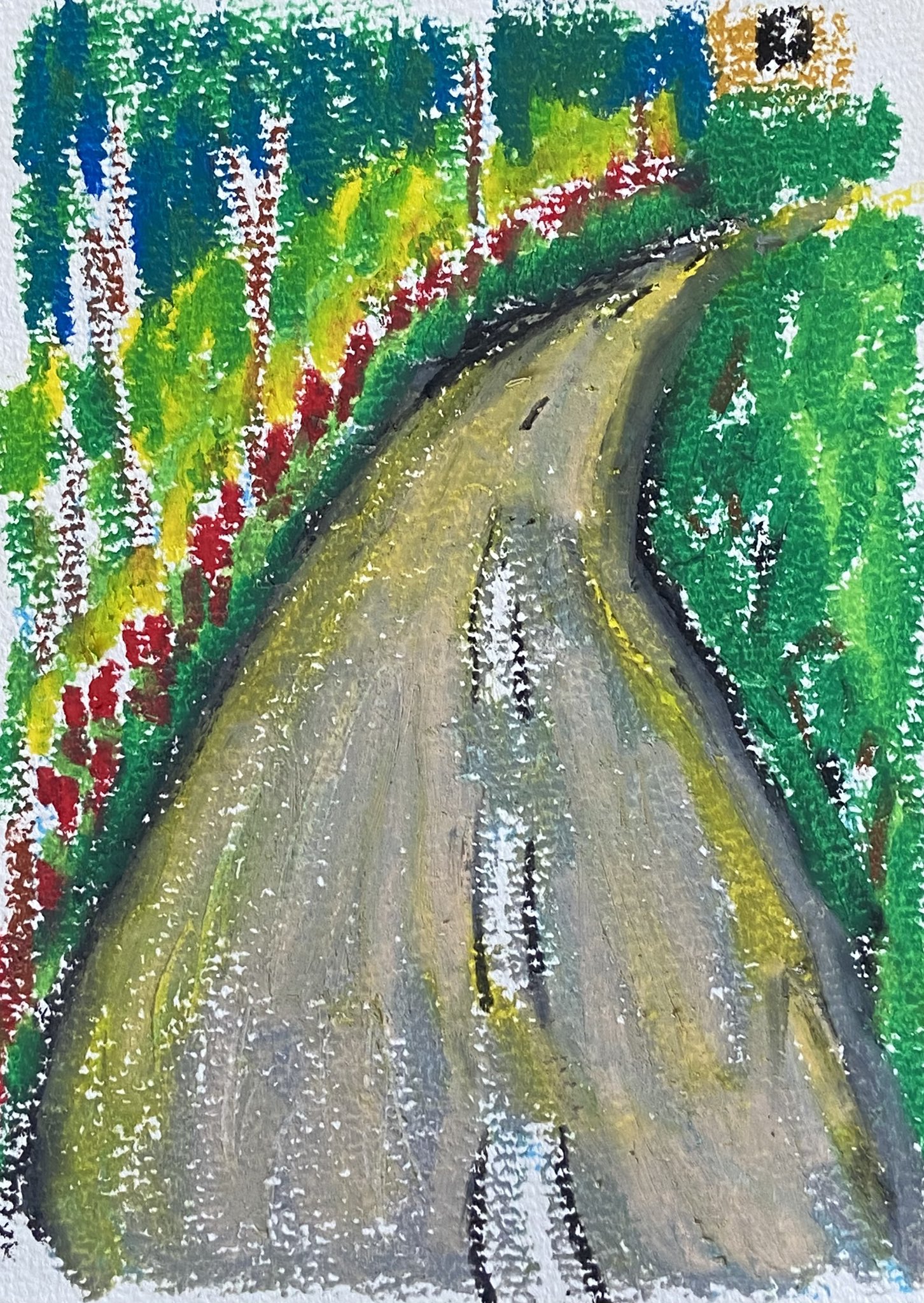 専用オーダー　オイルパステル原画 原画：B6サイズ】 クラゲ 03 オイルパステル画 - メルカリ