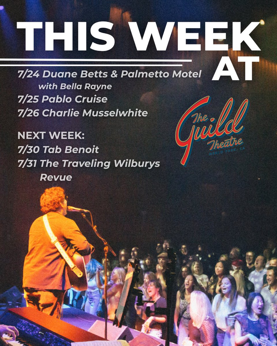 GuildTheatre's tweet image. ๐ฅ๐ค Southern rock. Blues. Yacht rock. Soulful harmonica solos. Itโs all happening this week at The Guildโsnag your tickets now!
๐๏ธ >> guildtheatre.com