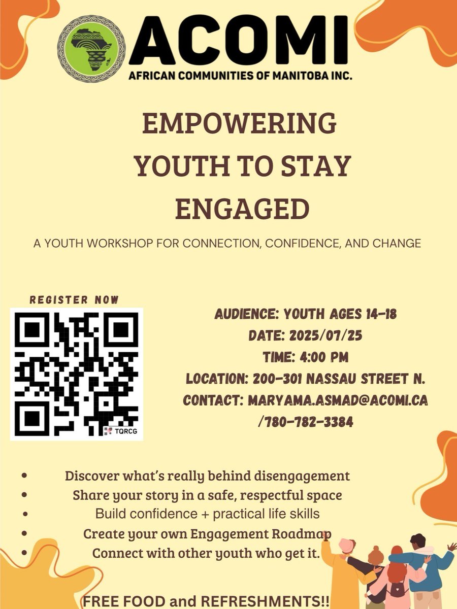 Calling all youth to register for our "Empowering Youth to Stay Connected" workshop.
Click on the QR code on the poster to register!