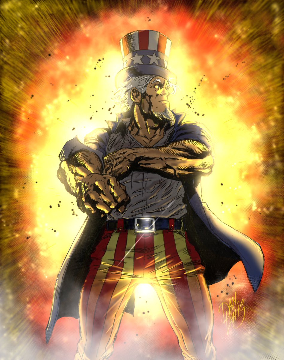 DonDrawsStuff's tweet image. Sometimes you see some comic art and you just fall in love with it. @DanLawlis' Uncle Sam did that for me...as a comic fan, comic artist, patriot and a veteran.
So I colored it.
Thanks, Dan.
