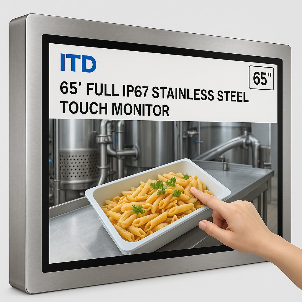 ITDDisplay's tweet image. Industrial strength meets hygienic precision.
ITD&apos;s 65&quot; IP66/IP67/IP69K stainless steel monitor is factory-floor ready 🏭💧
Optional 316L. Built-in PC. PCAP touch. Washdown proof.
#FoodTech #FactoryAutomation #IP69K #SmartFactory #HMI #F&amp;amp;Bmonitor