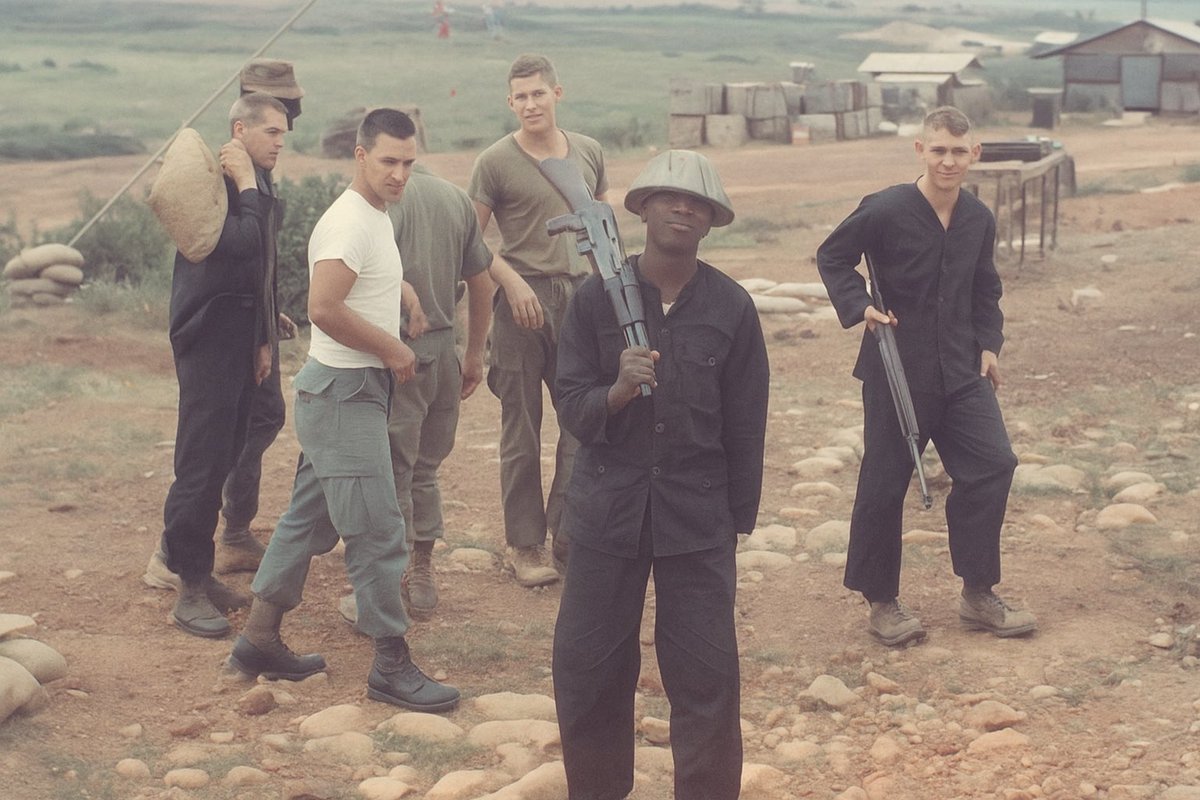 MAC_VSOG's tweet image. Gave ChatGPT a damaged photo of some Force Recon Marines just to see how well it would clean up and I’m impressed