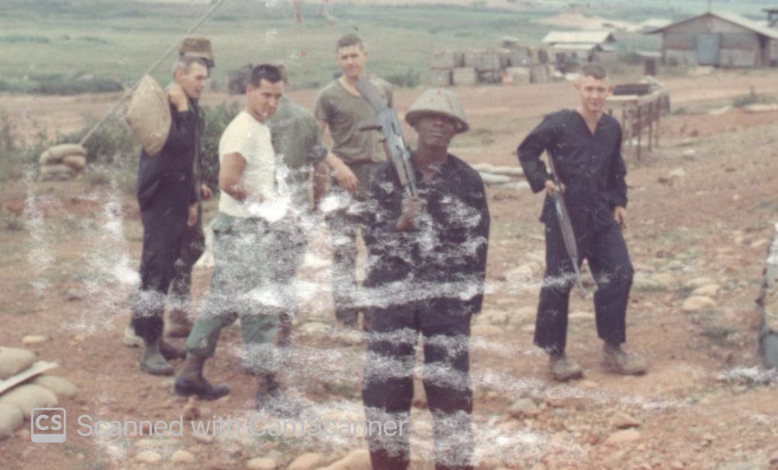 MAC_VSOG's tweet image. Gave ChatGPT a damaged photo of some Force Recon Marines just to see how well it would clean up and I’m impressed