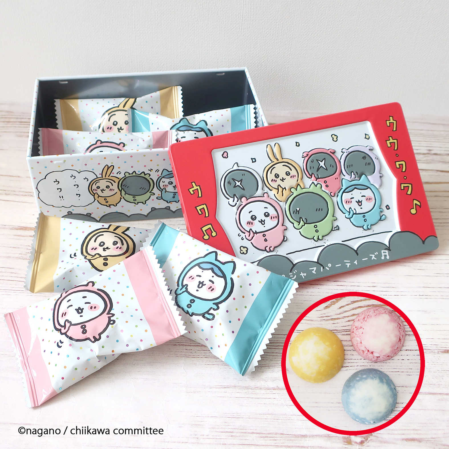 ちいかわらんど 1周年 缶バッジ　パジャマパーティーズ 缶バッジ　ぴーぽぽ ちいかわらんど 1周年 缶バッジ パジャマパーティーズ 缶バッジ