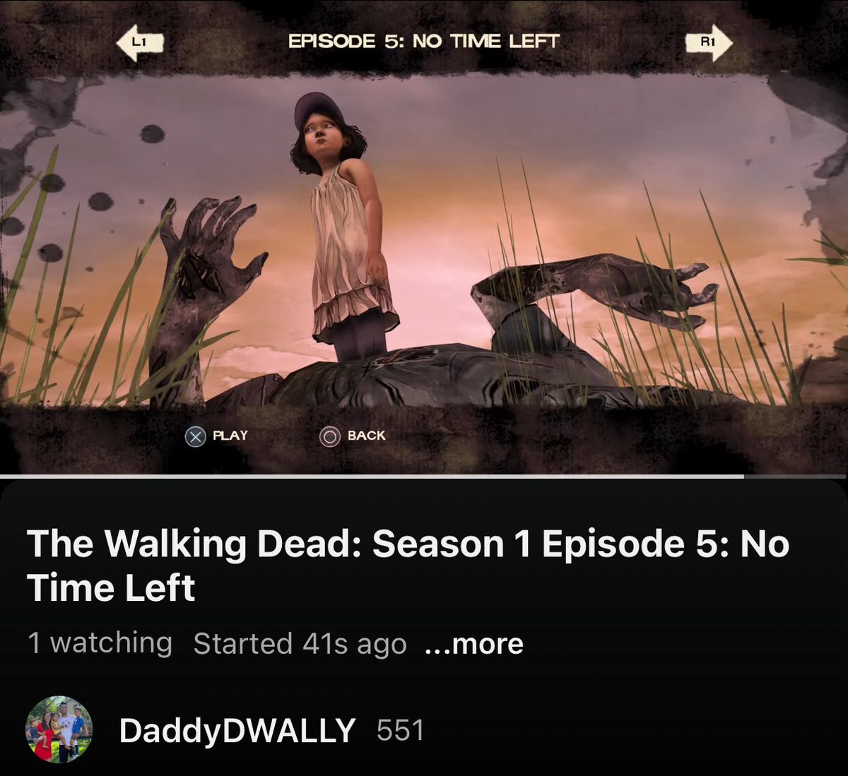 DaddyDWALLY's tweet image. LIVE NOW - The Walking Dead: Season 1 Episode 5: No Time Left
Will evil Lee save Clementine and escape Savannah? Come find out…
#seeyouonline
youtube.com/live/r7GWxn5Wy…