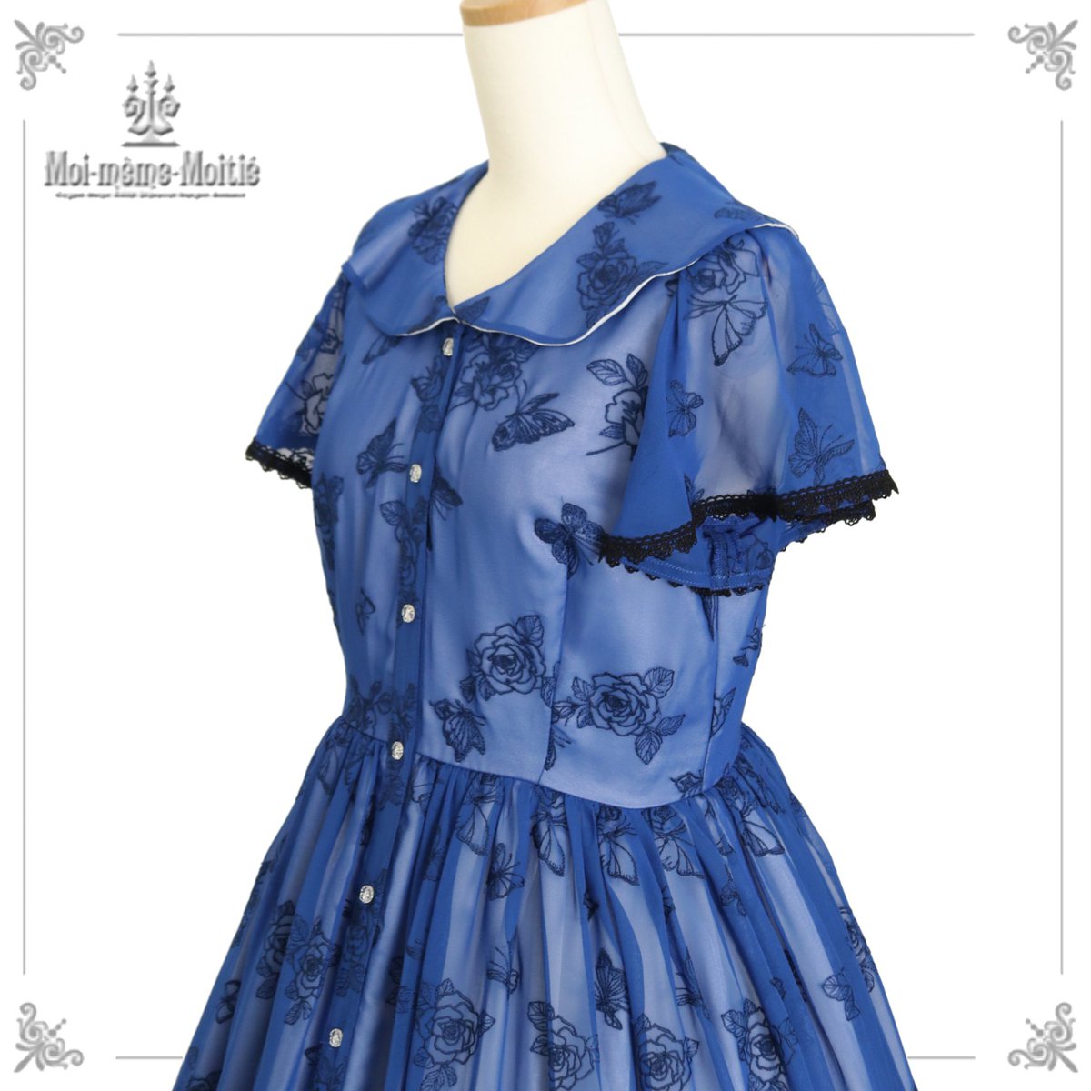 新品】Roseand Butterflyセレーネドレス黒Moitieモワティエ