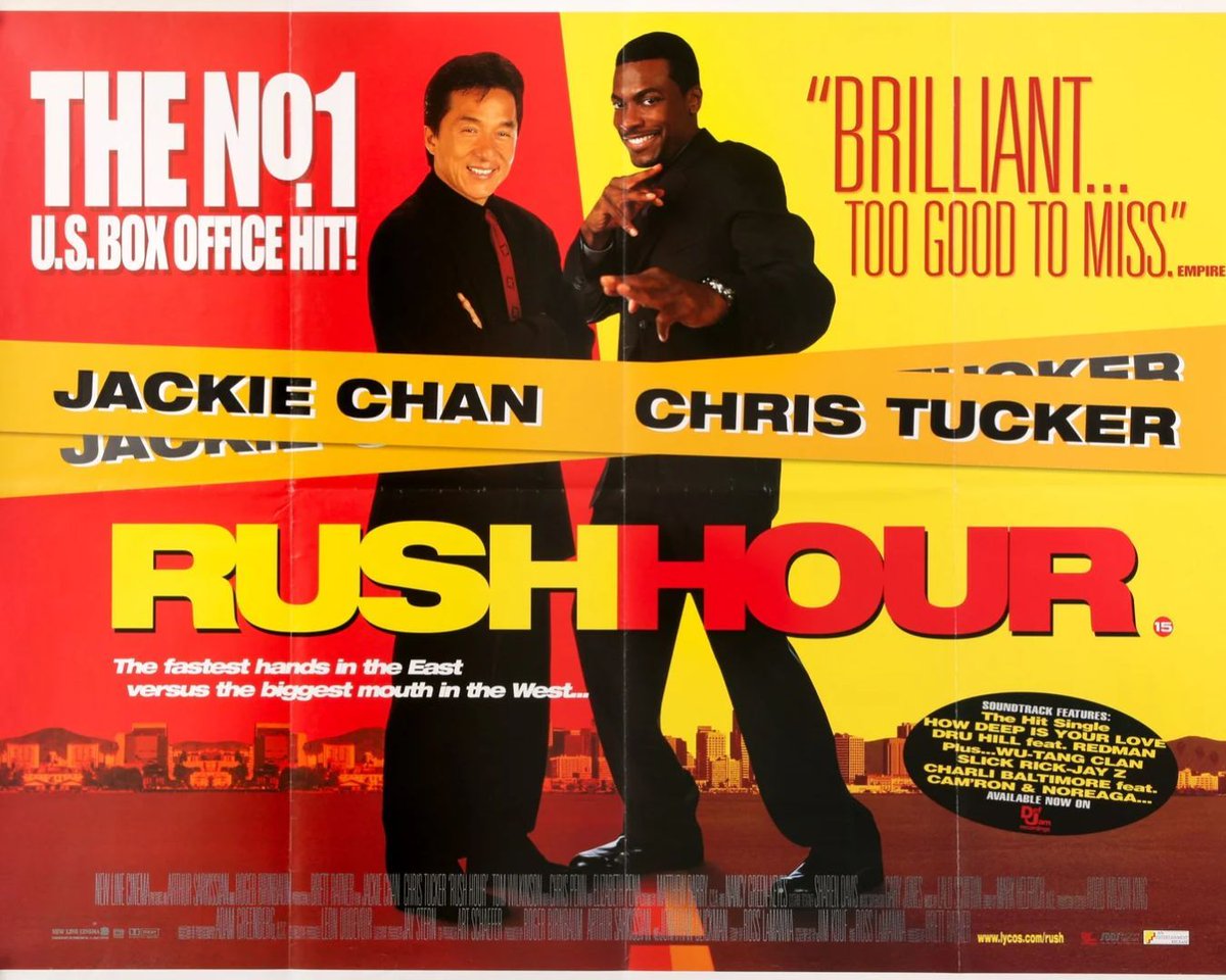 vistahollywood's tweet image. RUSH HOUR (1998) screens this Friday & Saturday, July 25th & 26th, at midnight.