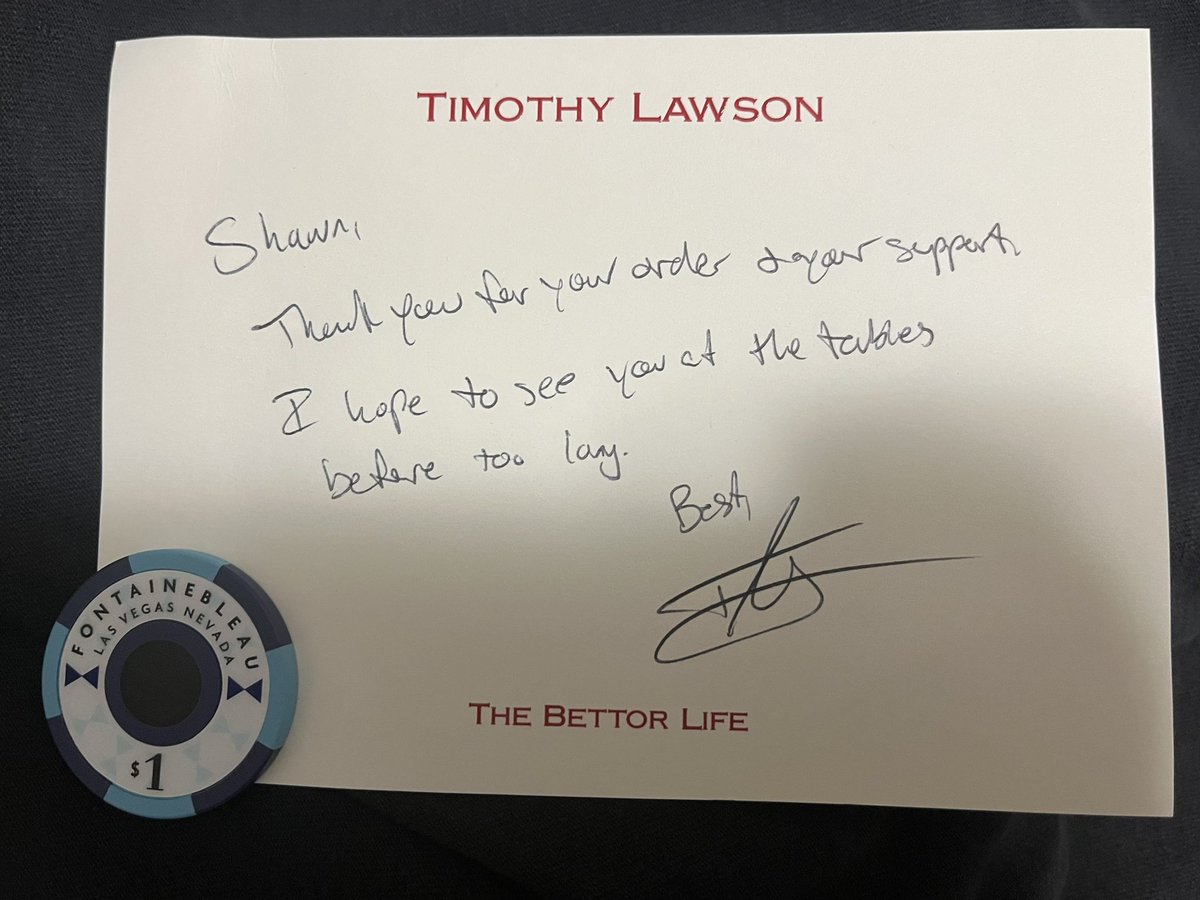 ATXVegasFan's tweet image. When you check the mail and you have new merch from one of your favorite all time podcasts @TheBettorLife ! I got the Fontainebleau chip too! Thanks and look forward to rolling the bones together soon! Hopefully your brother from another mother @EricRoseHH can join us!