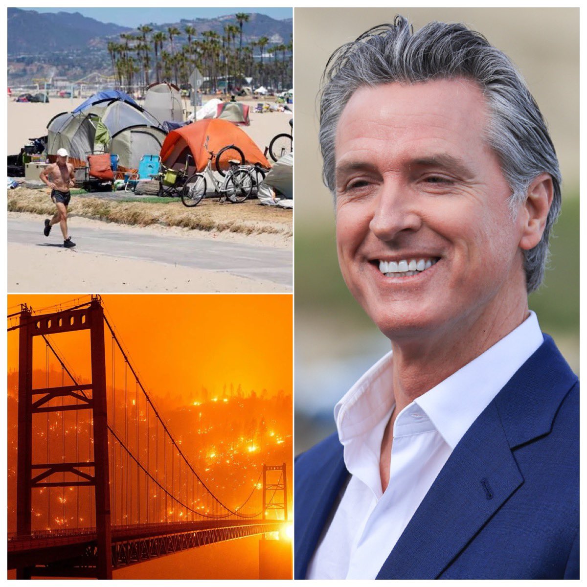 FanJDVance's tweet image. On a scale from 1 to 10, how would you rate the job California Governor Gavin Newsom is doing?