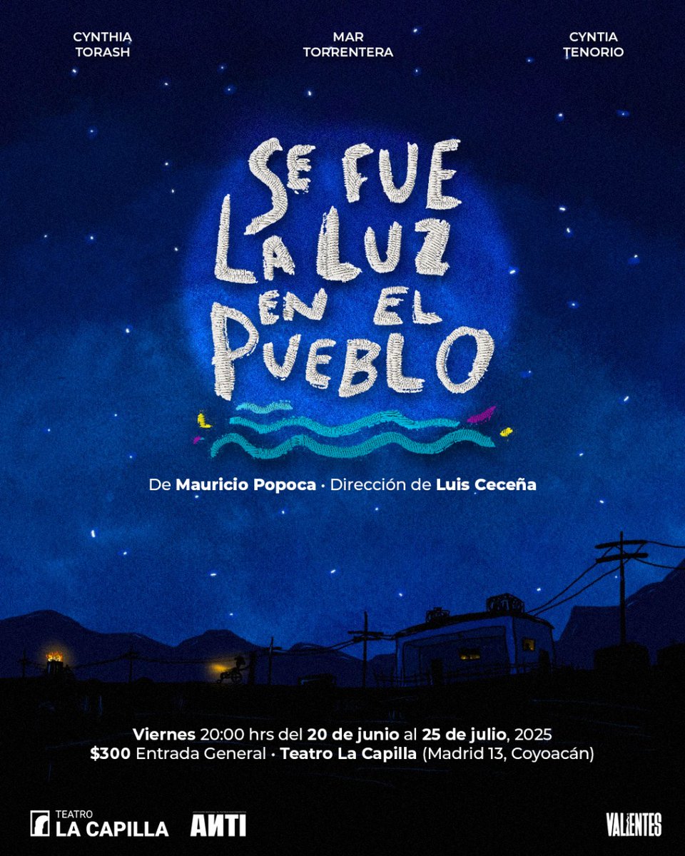 La obra "Se fue la luz en el pueblo", tendrá su fin de temporada en La Capilla Teatro este viernes a las 8:00 pm. ¡No se la pierdan!

escandala.com/se-fue-la-luz-…