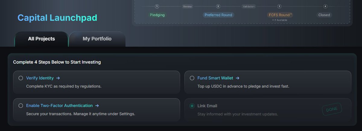 spencerdoteth's tweet image. The Kaito Capital Launchpad is live.
You need to complete these 4 steps to unlock access.
> Verify Identity (KYC)
> Fund Smart Wallet (USDC)
> Enable two factor authentication
> Link Email
First project already listed on there is @EspressoSys ☕️
> Total funding amount: $4M
>…