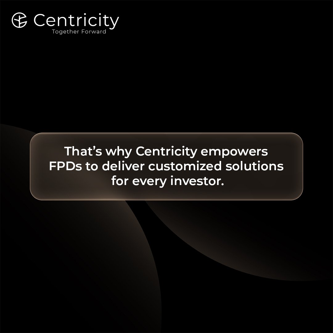 CentricityWT's tweet photo. Every investor is different. So why serve them the same?
At Centricity, we help FPDs serve tailored investment solutions—24x7, 365 days.
Because personalization isn’t a luxury. It’s the bare minimum.
#Centricity #FPDs #SmartInvesting #TogetherForward https://t.co/CBx78XJM1l