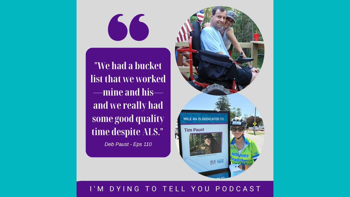 LorrisPodcast's tweet image. In my recent episode of I'm Dying To Tell You Podcast, I chat with four remarkable women as they share how they found joy, community, and purpose after losing their loved ones to ALS. LISTEN LINKS:
bit.ly/ListenOnAppleP… or bit.ly/ListenInOnSpot…
@ALSTDI
#ALSawareness