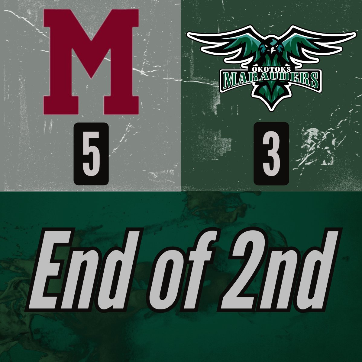 Marauders Shots - 28
Mounties Shots - 26