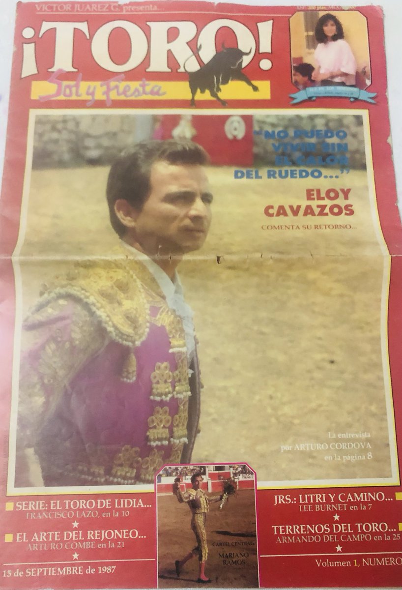 RSMBLM's tweet image. Revistas taurinas de los 80’s.
Los regresos de Manolo y Eloy en 1987 fueron un detonante para revivir una Fiesta que quedó huérfana.
Plazas llenas, ambiente, interés, cobertura mediática y nueva afición, fue lo que generó aquello