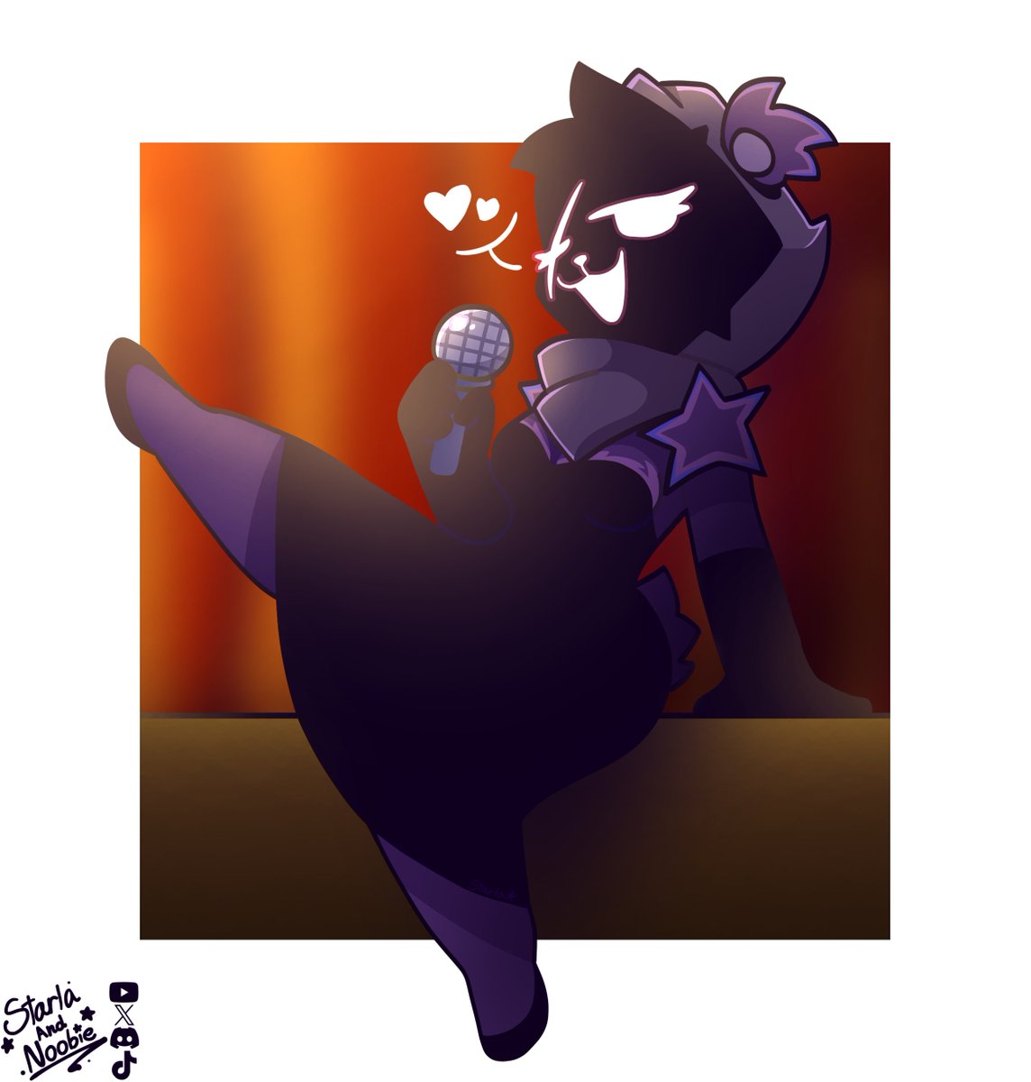 StarlaAndNoobie's tweet image. She&apos;s singing your favorite song! 💜🎶

#Fortnite #FortniteArt #FortniteFanArt #RavenTeamLeader #art