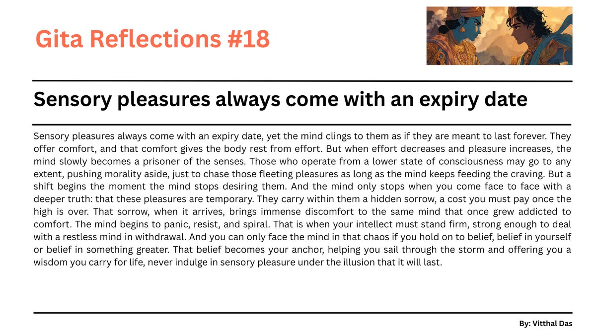 hmalviya9's tweet image. Sensory pleasures always come with an expiry date
- Bhagavad Gita