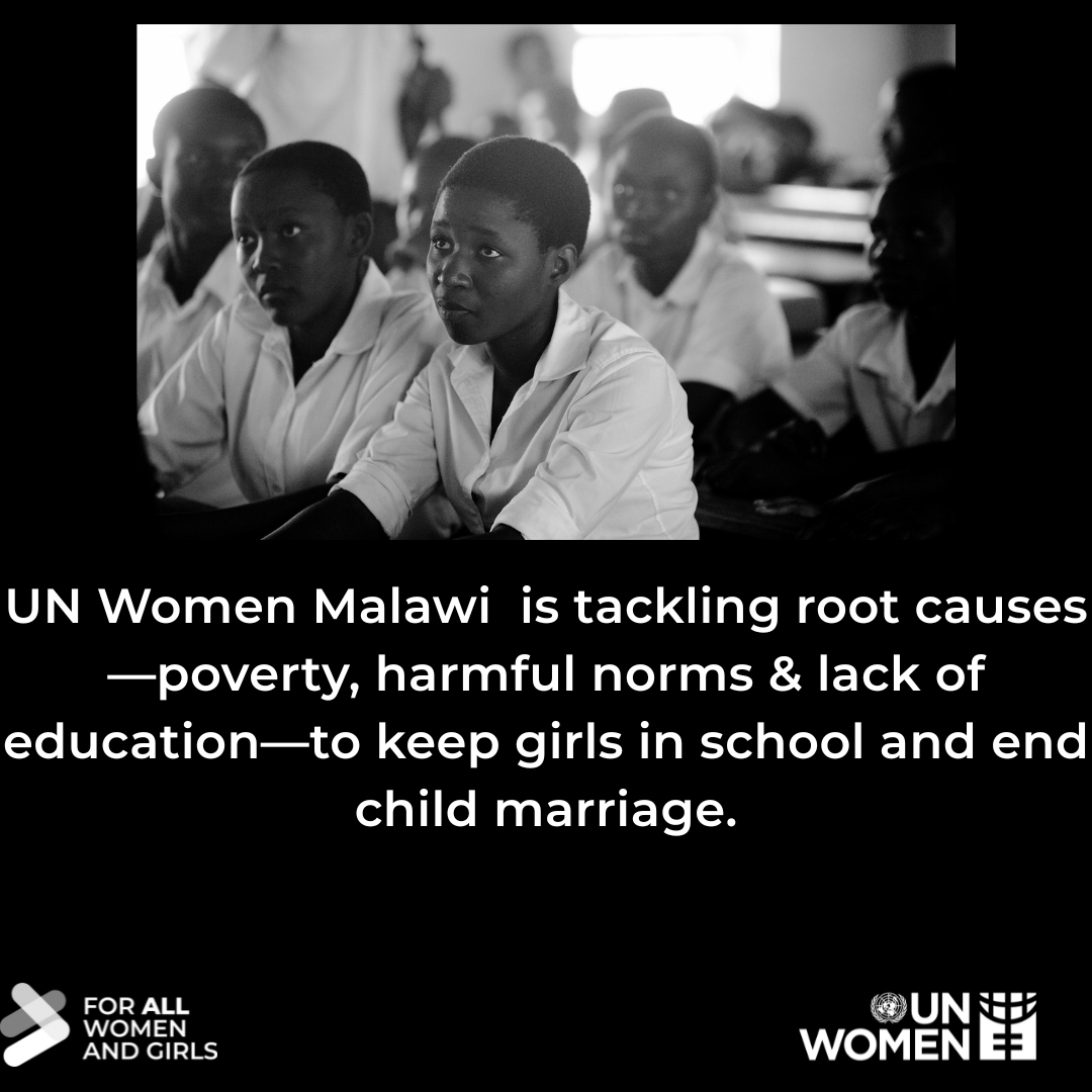 unwomenmalawi's tweet image. In Malawi, 1 in 2 girls marries before 18.
UN Women Malawi is helping girls return to school, with 15 years of work to shift harmful norms, end VAWG, and support survivors.
👏 15 years of progress, 1 goal: equality.
#UNWomenAt15 #EndChildMarriage #ForAllWomenAndGirls
